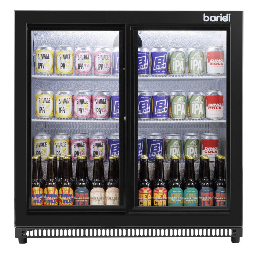 Baridi Back Bar Drinks Fridge/Cooler with Double Sliding