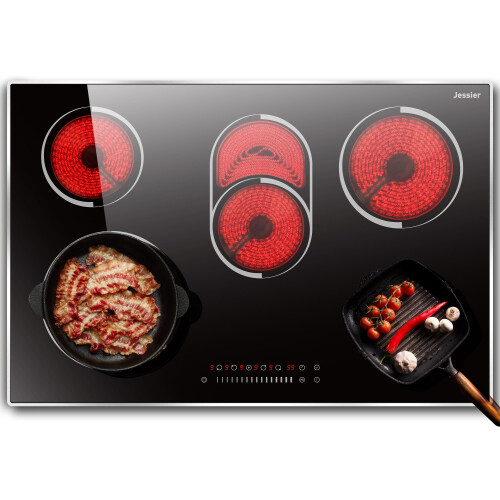 Jessier Ceramic Hob 5 Burners with Frame, Built