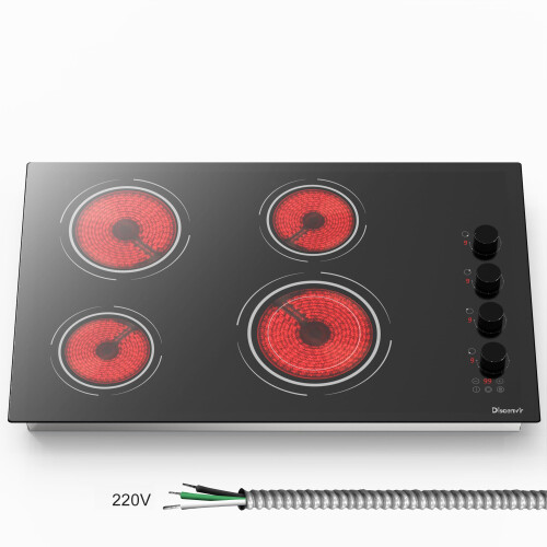 Disaenvir 30 Inch Electric Cooktop 4 Burner -