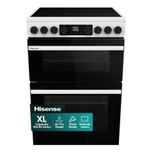 Hisense HDUKC60W 60cm Electric Cooker with Ceramic Hob-White,
