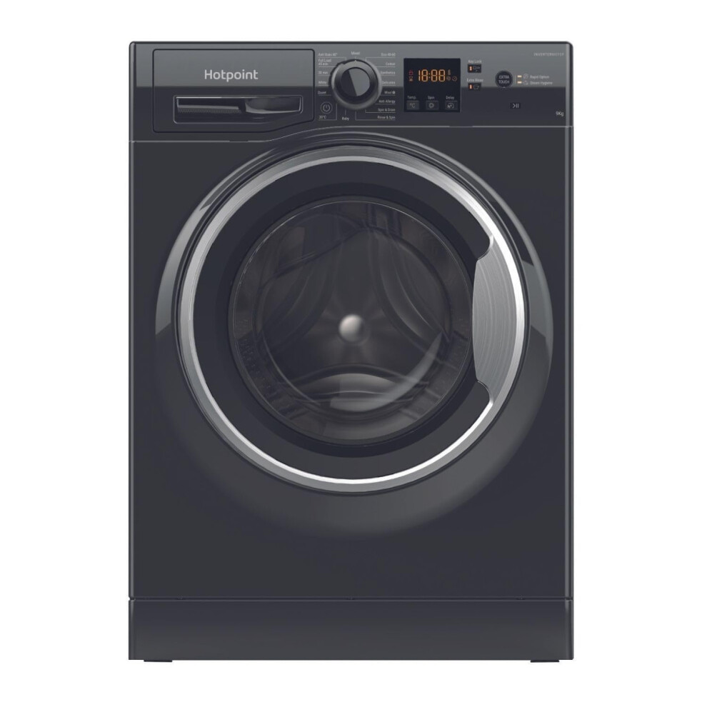 Hotpoint Antistain 9Kg 1400Rpm Washing Machine - Black