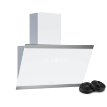 Klarstein FlashLine Cooker Hood - 60cm Angled Extractor Hood, Touch Screen, 578 m³/h Air Flow, A++ Energy Efficiency, LED Lighting, Quiet 34.5 dB, Wh