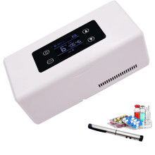 Portable Insulin Cooler 2-8, Mini Medication Fridge for Travel, Intelligent Cooling with Battery, Quiet Insulin Travel Case for Home, Camping, RV,