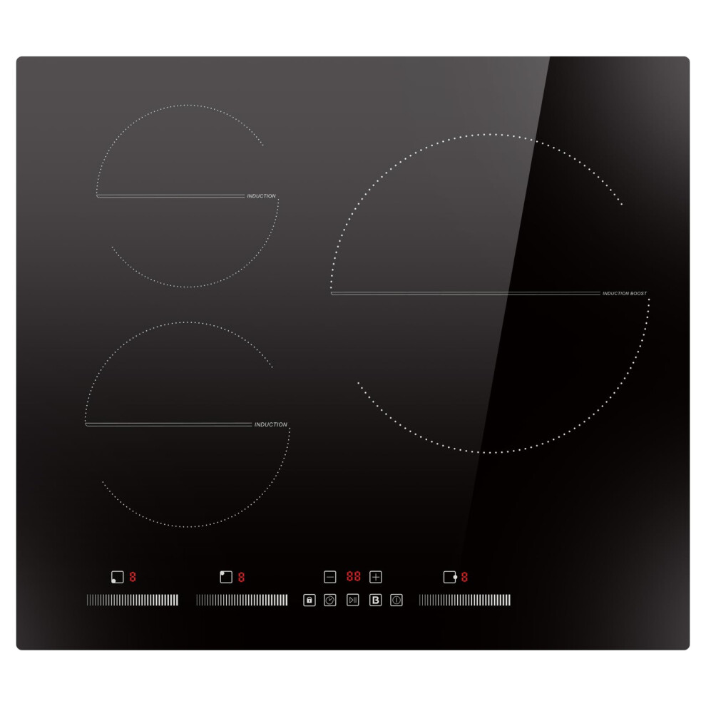 Disaenvir Induction Hob 3 Cooking Zones 6500W 60Cm Built In Cooktops With Booste
