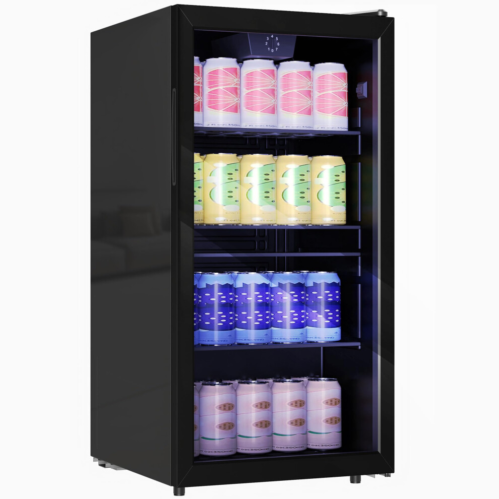 Homcom 93L Drinks Fridge, Under Counter Freestanding Beer