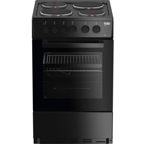 Beko Beko AS530K 50cm Electric Cooker with Solid Plate Hob - Black