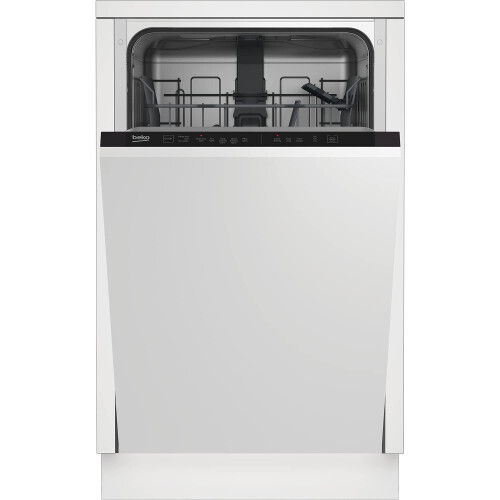 Beko Beko DIS15020 Slim-Line Integrated Dishwasher | Black Control