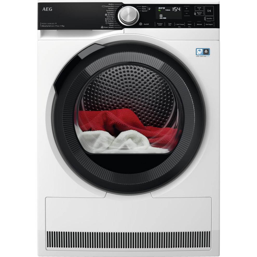Aeg 9000 Series Heat Pump Tumble Dryer Tr959m6bc, 9Kg Load, Freestanding 60 Cm,