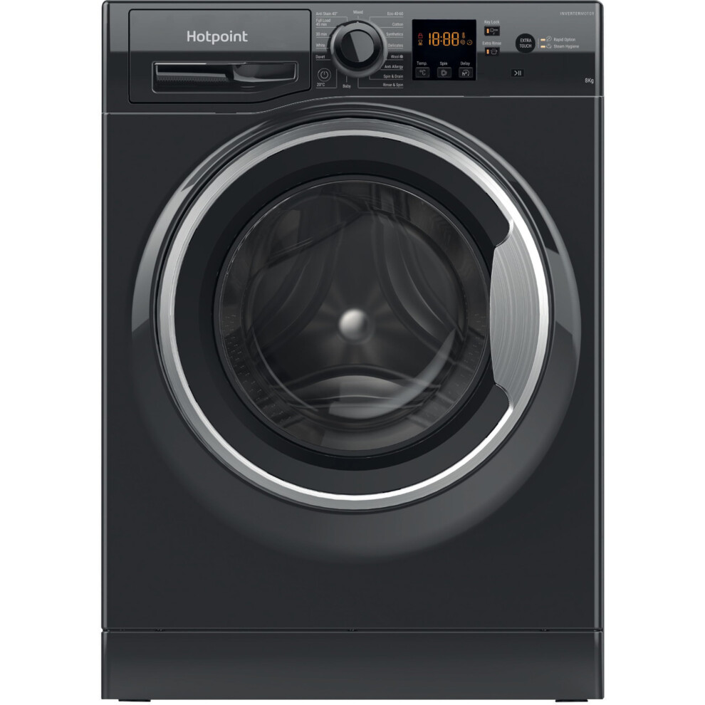 Hotpoint Anti-Stain Nswm 846 Bs Uk 8 Kg Black