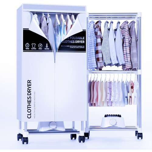 Clothes Dryer, Portable Drying Machine with Timer, 60inch