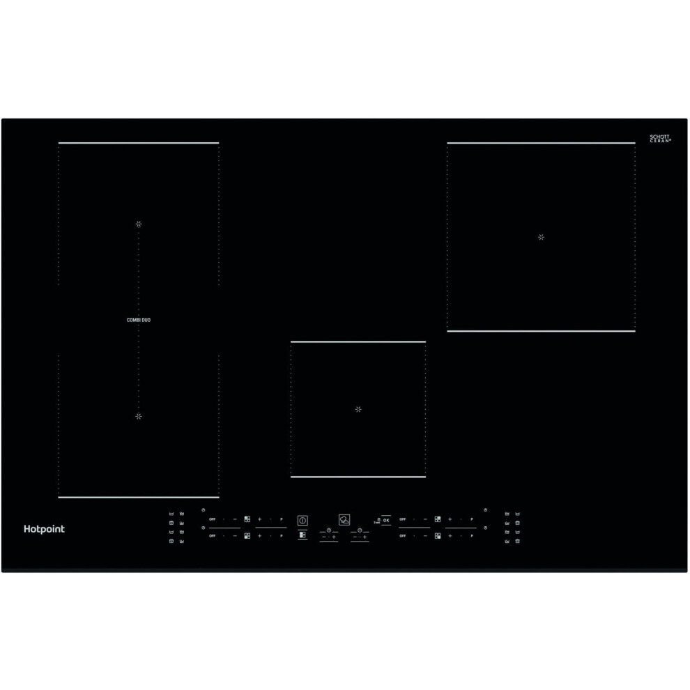 Hotpoint 77Cm 4 Zone Induction Hob With Combiduo
