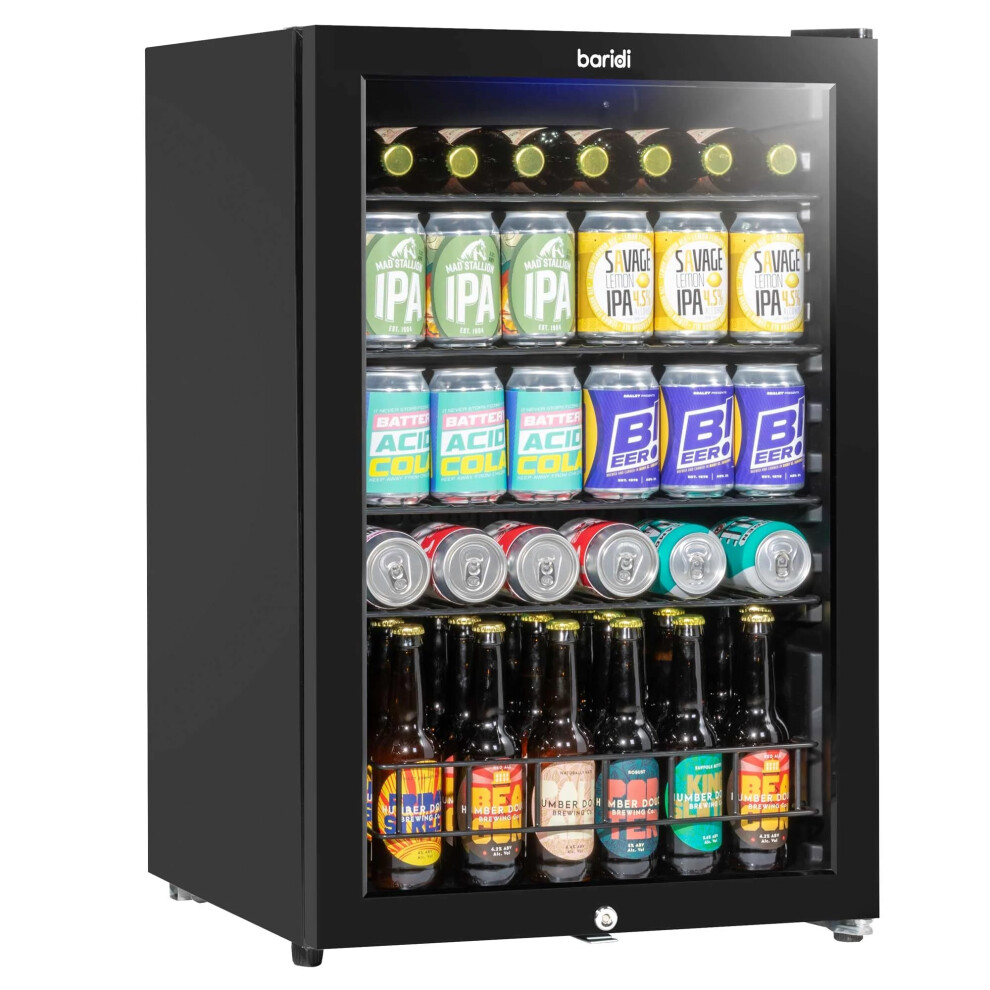 Baridi 115L Under Counter Drinks/Beer & Wine Cooler Fridge With Light,