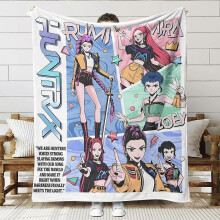(150x200cm, SNT002) Stylish and trendy girl group pattern blanket, fantasy anime movie bedding, Kpop