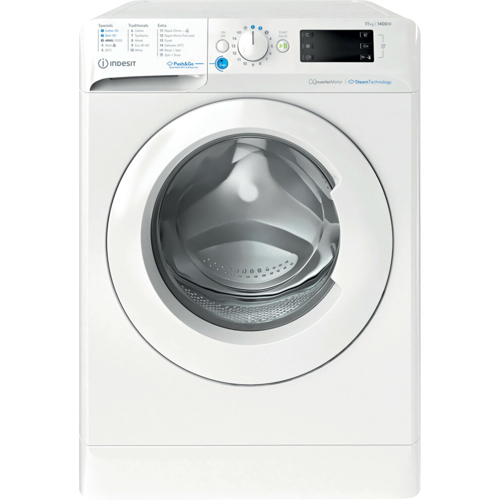 Indesit Push&Go Bwe 111496X Wv Uk 11Kg Washing White
