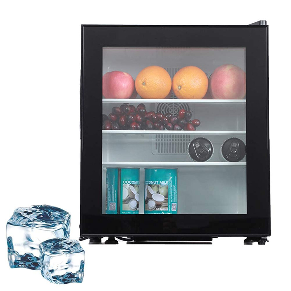 30L Compact Upright Freezer With Glass Door And Lock, Single Door Tabl