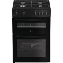 Indesit ITG6GB 60cm Twin Cavity Gas Cooker, Freestanding,