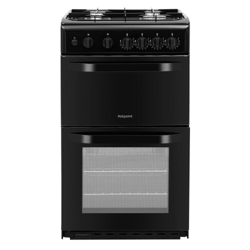 Hotpoint Hotpoint 50cm Double Cavity Gas Cooker - Black
