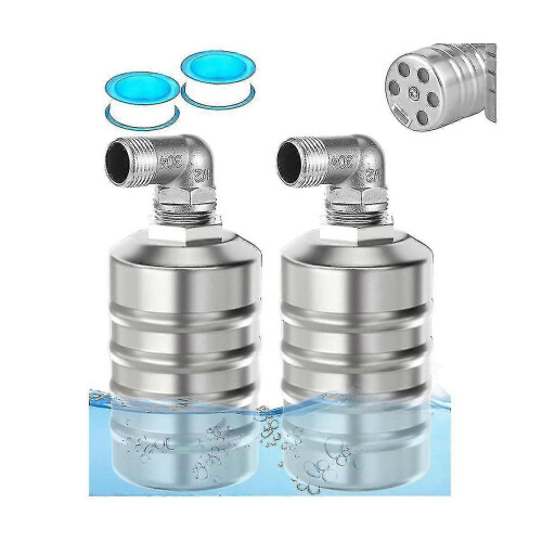 2pcs Fully Automatic Water Level Control Float Valve, Stainless Steel Mini Floating Ball Valve -1/2 2