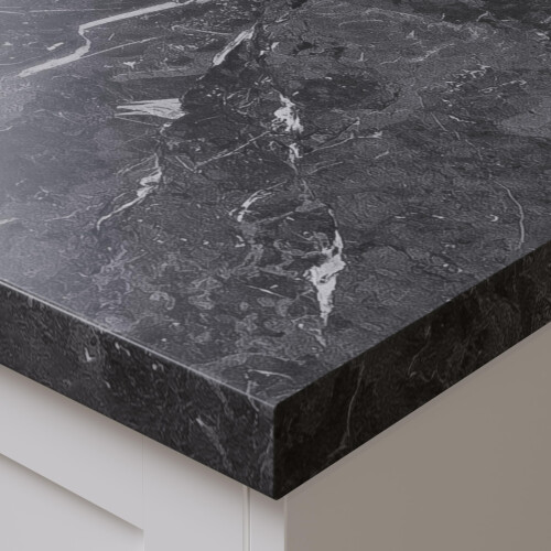 Plus Marquina Marble Postformed Laminate Kitchen Worktop 3000mm