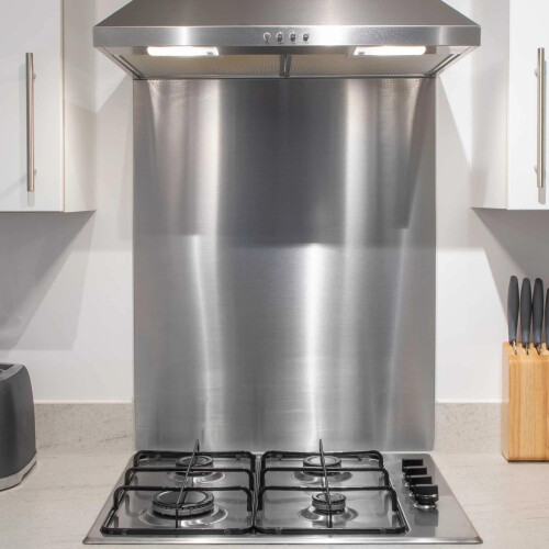 Baridi 60cm Stainless Steel Splashback, Backguard Wall Panel
