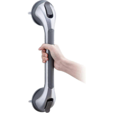 Shower Handles Suction, MAX 109 KG Safety Shower Grab Bars, No Drilling Handrail Waterproof (Silver,long) A-B Edition 1129