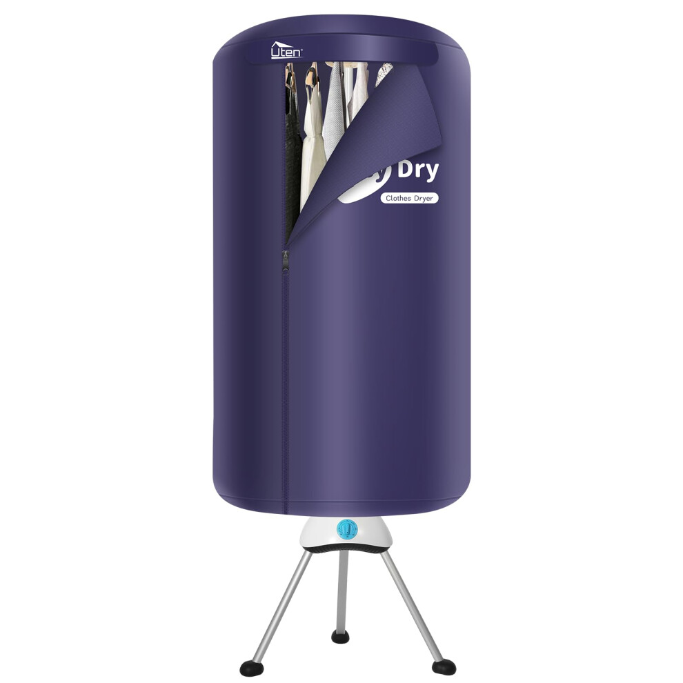 Uten Electric Clothes Dryer, Portable Clothes Dryer Indoor, 1000W 2-Ti