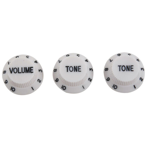 White Black 1 Volume&2 Tone Guitar Control Knobs for Strat Style Guitar 1