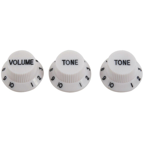 White Black 1 Volume&2 Tone Guitar Control Knobs for Strat Style Guitar 2