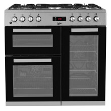 Beko 90cm Dual Fuel Range Cooker - Stainless