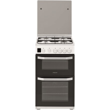 Hotpoint 50cm Double Cavity Gas Cooker with Lid