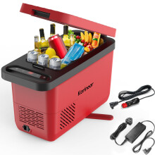 Karinear Car Fridge Red?12v Camping Fridge?16L Compressor Fridge