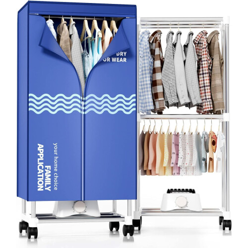 Kiseely Clothes Dryer, Portable Drying Machine with Timer,