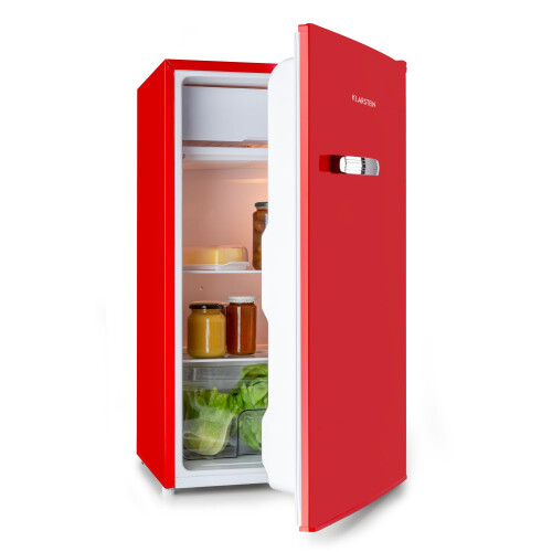 KLARSTEIN Beercracker - 90L Refrigerator, Volume: 90L, Energy Efficiency Class E, Freezer Compartment, Vegetable Compartment, 3 Door Compartments, Bo
