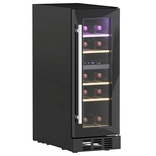 Homcom HOMCOM Dual Zone Wine Fridge, 16 Bottle, 52L,