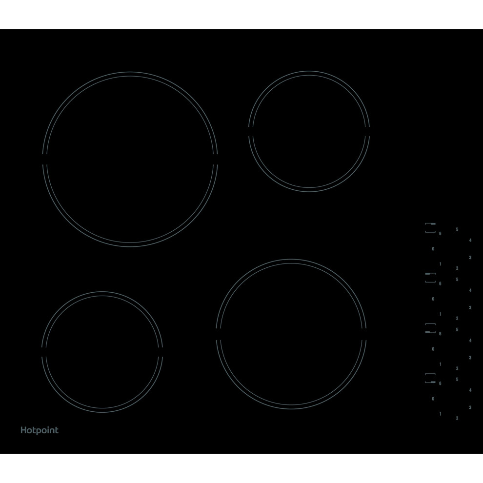 Hotpoint 58Cm 4 Zone Knob Control Ceramic Hob