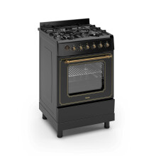 Ferre F6IP40E7-BL-RETRO-W 60cm Freestanding Dual Fuel Cooker With
