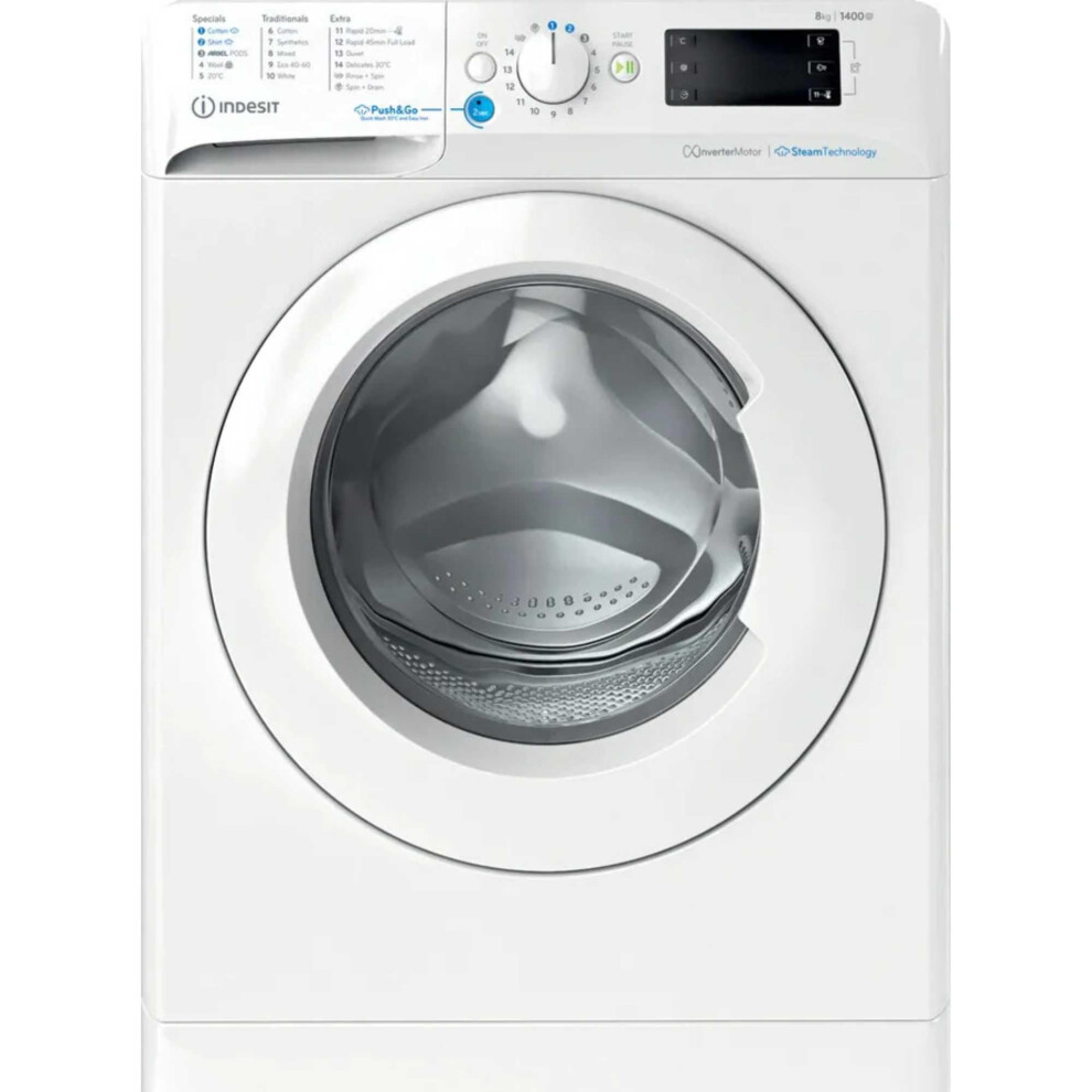 Indesit Bwe 81496X Wv Uk Push&Go With Steam White