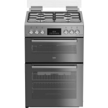 Beko 60cm Gas Cooker - Mirror Silver -