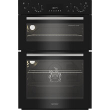 Indesit Built In Electric Double Oven - Black