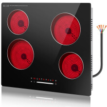 GRACEALL 60cm Electric Ceramic Hob 4 Zone, 6000W