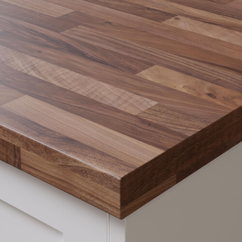 Plus Warm Walnut Block Postformed Laminate Kitchen Worktop