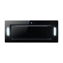 electriQ 72cm Black Glass Canopy Hood Kitchen Extractor Fan - 5 Year Warranty