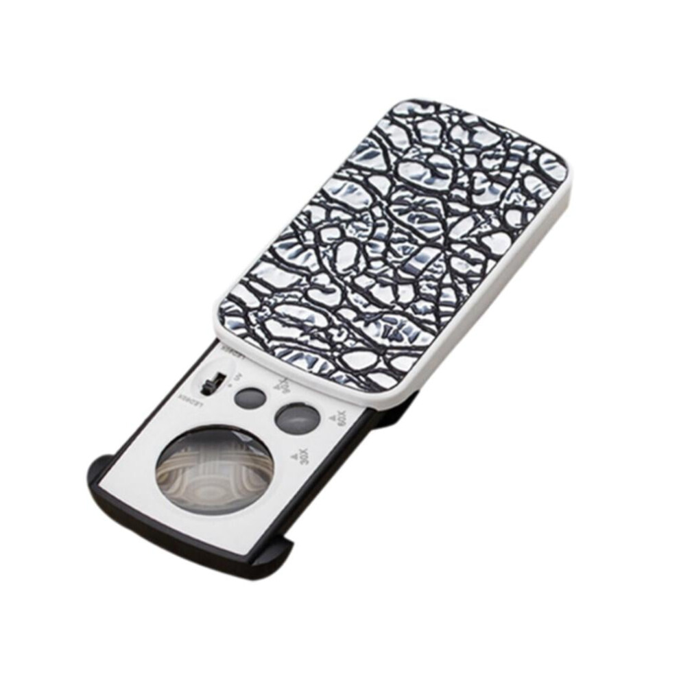 Black Led Jewelry Loupe Magnifier 30X/60X/90X