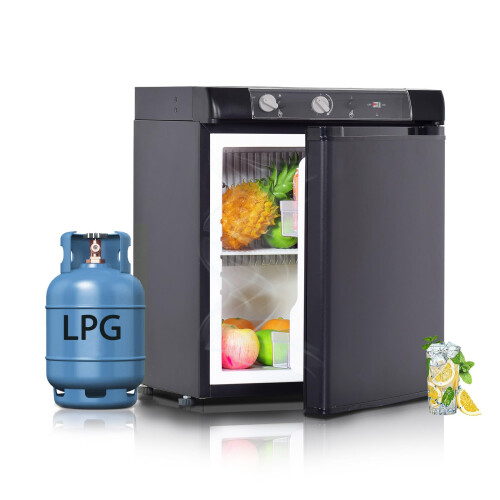 Techomey 40L Gas Fridge, 3 Way Fridge for
