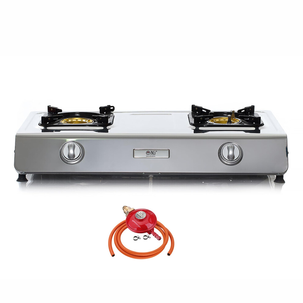 Nj The Right Choice Nj Nsd-2 Portable Gas Hob - 2 Burner Camping Stove Indoor Outdoor Cook
