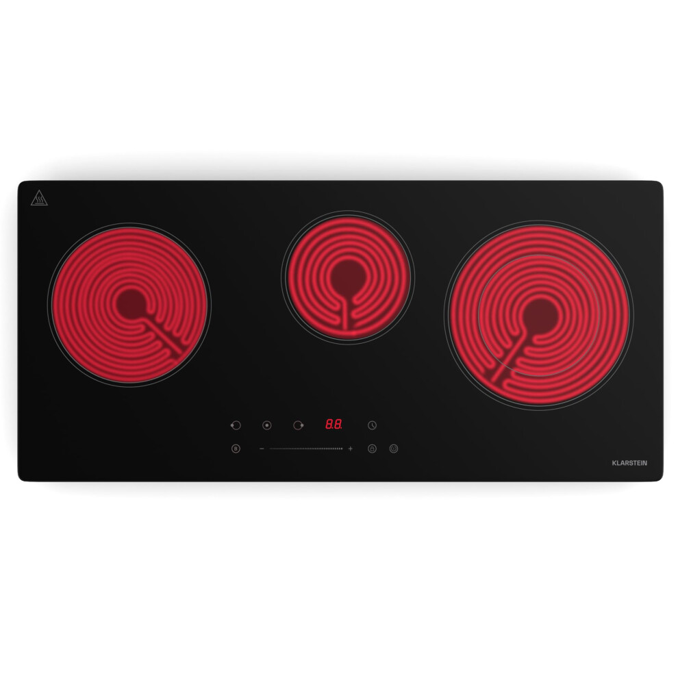 Klarstein Ceramic Hob - 75 Cm Slimline 3-Zone Vtc Cooktop With Touch C