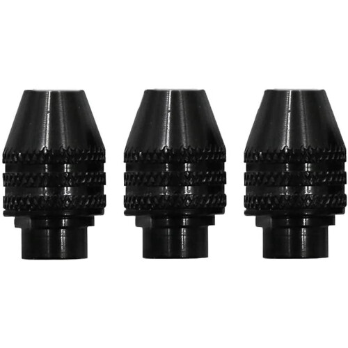 Keyless 3-piece chuck adapter for Dremel grinders,
