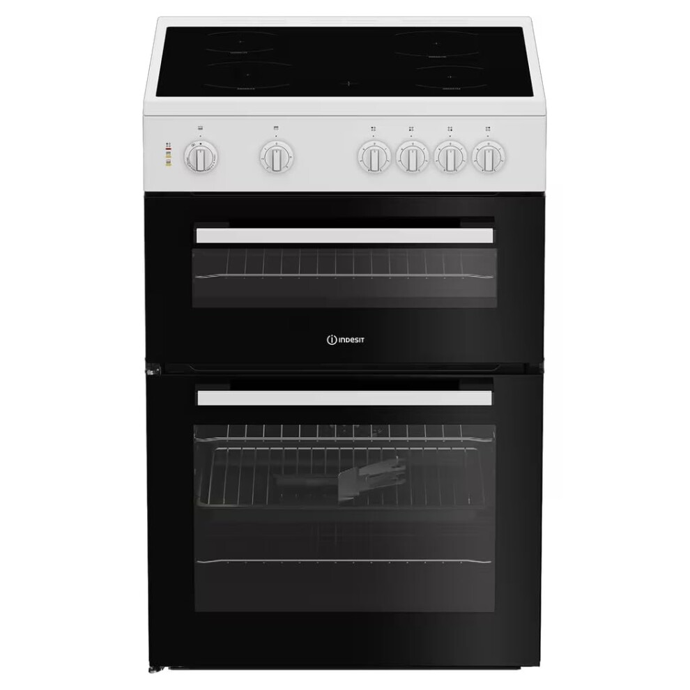 Indesit 60Cm Freestanding Electric Cooker With Ceramic Hob, White