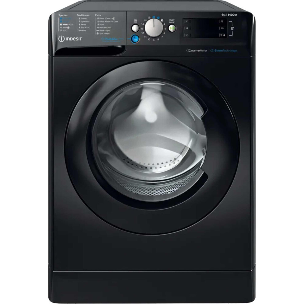 Indesit Bwe 91496X Kv Uk 9Kg 1400Rpm Push&Go Black