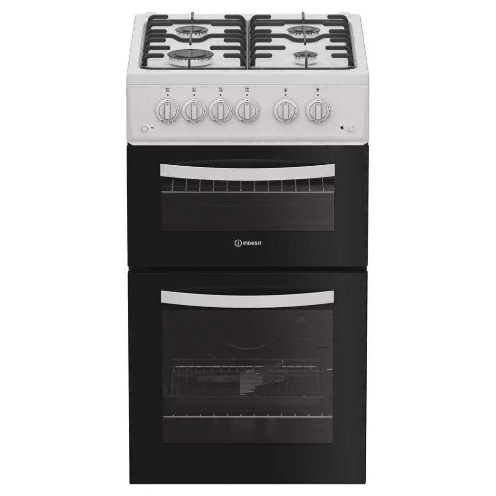 Indesit Itg5gmw 50Cm Gas Twin Cavity Cooker White